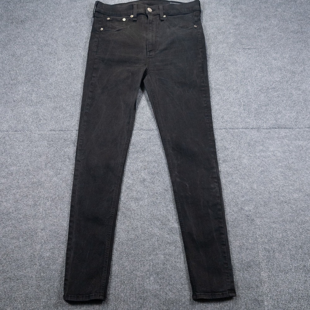 Rag & Bone High-Rise Ankle Skinny Womens Jeans Size 30 Black Marble Fade Stretch
